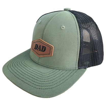 Dad Hats with Leather Patch Laser Engraved Patch, New Dad Hat, Father Hat