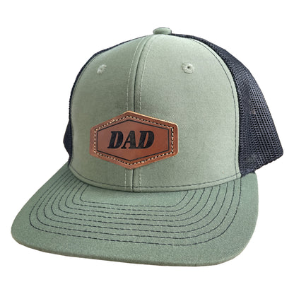 Dad Hats with Leather Patch Laser Engraved Patch, New Dad Hat, Father Hat