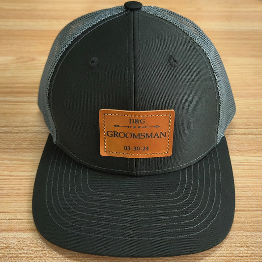 groomsman black charcoal gray cap 2