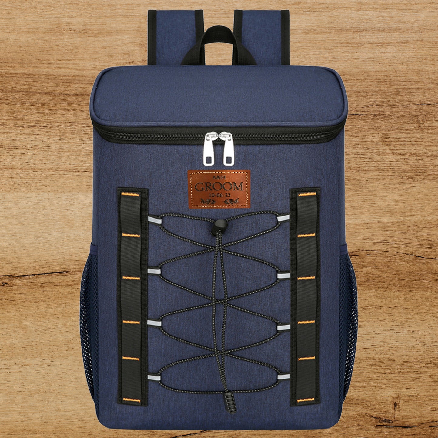 Custom Leather Patch Cooler Backpack