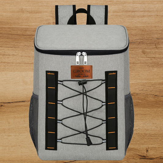 Custom Leather Patch Cooler Backpack