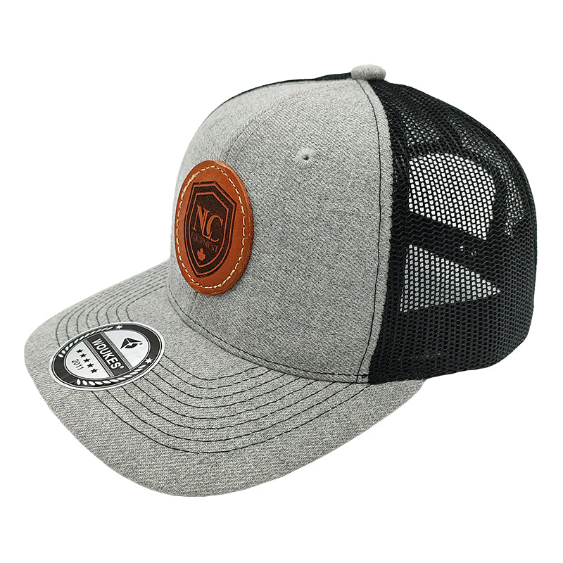 Custom Trucker Leather Patch Hat Laser Engraved Hat